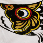 手描きTシャツのniko(ニコ) 鯉のぼり柄Tシャツ　メンズサイズ 　ホワイト　黒鯉