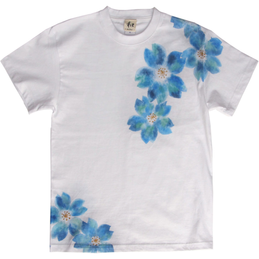 メンズ 舞桜柄Tシャツ　手描きで描いた和風の桜柄Tシャツ を追加しました。